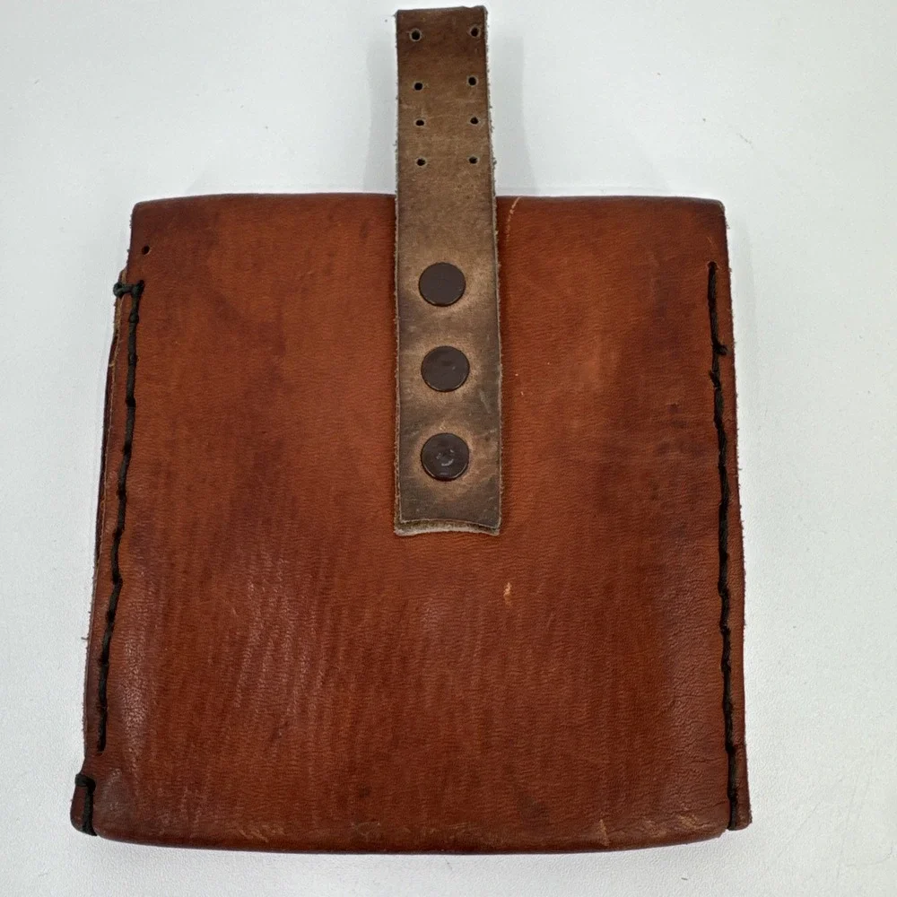Vintage R‎ & H Leather Crafts Belt Bag Handmade Unique Festival Rustic Hippie